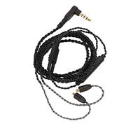 Plyisty Replacement Headphone Cable, MMCX to 3.5mm OFC Braided Cable with Microphone, Compatible for SE215 SE315 SE425 SE535 SE846 UE900 AUDIOSENSE TK200 T100 W Series (Black)