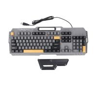 Plyisty RGB Gaming Keyboard, 104 Keys Wired Mechanical Feeling Keyboard with Wrist Rest, Spill Resist, Plug Play for Computer Laptop Office Games (Gray)