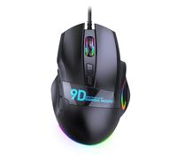Plyisty RGB Gaming Mouse, 7 Dynamic Lighting Effects 16.8 Million Colors 12000 DPI 9 Programmable Buttons Ergonomic Design, with 20 Onboard Macro Profiles