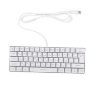 Plyisty Russian Mechanical Gaming Keyboard, 61 Key 60% Compact USB Wired Russian and English Keyboard, with RGB Light (White)