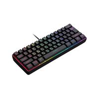 Plyisty Russian Mechanical Gaming Keyboard, 61 Key Compact Keyboard, RGB Backlit, High Responsiveness, Anti Ghosting, USB Wired, Russian and English (Black)