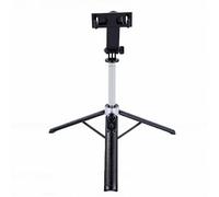 Plyisty Selfie Stick Travel Tripod, Extendable to 130cm with Bluetooth Remote for Smartphones 6-9.5cm Wide, Compact Folding Design 24.5cm
