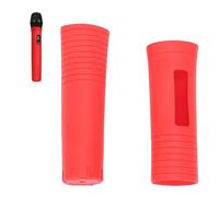 Plyisty Silicone Microphone Handle Sleeve for Wireless Mic, Non Slip Drop Proof Protective Cover, Anti Collision Grip Case for KTV Home Karaoke Stage Use (Red)