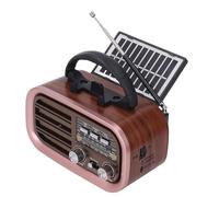 Plyisty Small Retro Vintage Radio, Bluetooth Portable AM/FM/SW Radio, Rechargeable Battery or Solar Operated, Supports TF Card, USB ()
