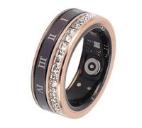 Plyisty Smart Ring for Women Men, Rhinestone Decorate Stylish Wearable Ring, Fitness Tracker, Multiple Sports Modes, IP68, Up to 15 Days Life with Charging Case (#9)