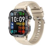 Plyisty Smart Sport Watch, Men Women Health Monitoring Sports .96 Inch Display, 7-10 Days Working Time, 30m, for BT Calling, Music Control (Beige)