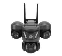 Plyisty Solar Security Camera, 6K 12MP Triple Lens UHD PTZ Camera with 355 Degree Rotation, 10x Zoom, 2 Way Talk, PIR Motion Detection, IP66 Water Proof