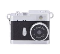 Plyisty Tiny Retro Digital Camera Mini Vintage Camera Keychain with 720P HD Video 5MP Photos LED Fill Light 4 Filters for Beginners Teens Travel Photography (Black)