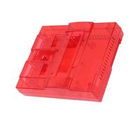 Plyisty Transparent Case for SNES SFC US Version Retro Game Console, with Accessory Bracket, Power Key, Reset Key, Game Accessories (Transparent Red)