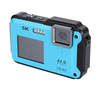 Plyisty Underwater Camera, 64MP 5K Water Proof Digital Camera with 16X Zoom Dual Screen and Type C Fast Charging, for Snorkeling Swimming Kayaking Surfing