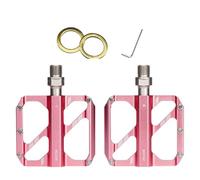 Plyisty Universal Bike Pedals Lightweight Triple Bearing Easy Install for Mountain Road Bikes Stable Ride for All Riders 1 Pair (Pink)