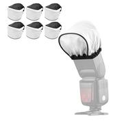 Plyisty Universal Flash Diffuser for Camera, Foldable Softbox Light Modifier with Silver Reflector. Elastic Portable Photography Accessory for Portraits and Weddings (6pcs)
