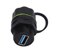 Plyisty USB 3.0 Panel Mount Connector, Female to Female Coupler Adapter with Water Dust Cap, for PC Laptop Media Player USB Pass Through
