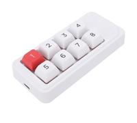 Plyisty USB C Wired Keyboard, 8 Keys Portable Financial Accounting Number Keypad, for Laptop Desktop, PC, Notebook (White)