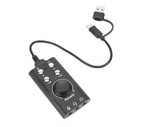 Plyisty USB Sound Card External Stereo Audio Card with Volume Control USB to 3.5mm Jack Adapter Immersive Virtual 7.1 Surround Sound for PC Laptop Desktop Headset