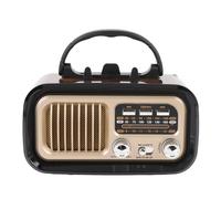 Plyisty Vintage Radio Compact Lightweight Retro with Solar Panel USB Charging Long Antenna for Camping Fishing Emergency Home Room Decor (Black)