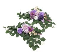 Plyisty Wedding Arch Artificial Purple Flowers Handcrafted Silk Foam Decoration for Ceremony, 2 Sizes for Various Themes, Indoor Outdoor Use