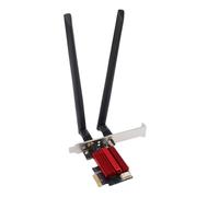 Plyisty WiFi 7 PCIe Wireless Card, Bluetooth 5.4, 2.4G/5G/6GHz 3 Band 6400Mbps Network Adapter, Support 8K QAM, with Dual 8dBi External Antennas, for 10 11