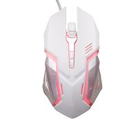 Plyisty Wired Mouse, USB Gaming Mouse with 4 Game Buttons, 1600DPI, 7 Color Breathing Light, Plug and Play, for Computer and Tablet Operation (White)