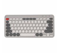 Plyisty Wireless Bluetooth Keyboard, Cute Round Keycaps Compact Keyboard, Wireless Bluetooth/2.4G Dual Mode, Portable Computer Keyboard for Android IOS, for Home Office (White)