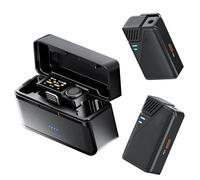Plyisty Wireless Lavalier Microphone, 32-Bit Float Mic with Smart Touch Screen 32GB Internal Storage Noise Cancellation Dual Lapel Mics 20 Hours Long Battery Life