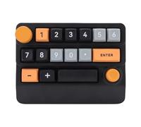 Plyisty Wireless RGB Mechanical Numeric Keypad, Hot Swappable 15 Key Numpad, Tri Mode Bluetooth 2.4G Wired, Macro Programmable Joystick Knob for PC Gaming (Yellow Black Blue)