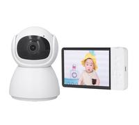 Plyisty Wireless Video Baby Monitor 5.0inch LCD Screen Night Camera for Mommy Daddy White (UK Plug)