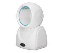 Plyisty X3 QR Desktop Barcode Scanner, Omnidirectional USB Wired Label Reader, Using Global Exposure, Support Fast Decoding, for Supermarket Library Retail Store (White)