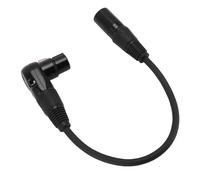 Plyisty XLR Microphone Extension Cable, 90 Degree XLR Female to Straight XLR Male 3Pin Microphone Cable, for Speaker, Mixer, Amplifier (0.30m/1.0ft)