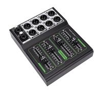 Plyisty XLR Passive Volume Controller, 1 in 4 Out Studio Monitor Attenuator | 4-Channel, 70mm Fader, No Power Needed, Metal Body, for Recording Home Theater
