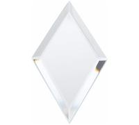 Plymor 2" x 4" Diamond-Shaped, 3mm Thick Beveled Glass Mirror, Pack of 3