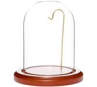 Plymor 3" x 4" Watch/Ornament Glass Display Dome Cloche (Walnut MDF Base & Brass Wire)