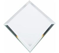 Plymor 4" x 6" Diamond-Shaped, 3mm Thick Beveled Glass Mirror, Pack of 2