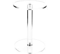 Plymor Brand Acrylic Round Barbell Pedestal Display Riser 8'' H x 6'' D (14'' thick)