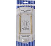 PlyMor Shiny Gold Finish Wall Mountable Plate Hanger, 8" H x 3" W x 0.5" D (for Plates 10" - 14")