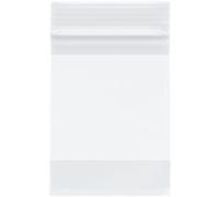 Plymor Zipper Reclosable Plastic Bags w/White Block, 2 Mil, 3" x 4" (Pack of 200)