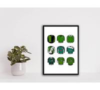 Plymouth Argyle Classic Football Kits A4 Print Poster Wall Art Picture (A4 Black Frame)