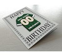 PLYMOUTH ARGYLE FOOTBALL BIRTHDAY CARD - CUSTOMISED FOOTBALL SHIRT THEMED FRIDGE MAGNET BIRTHDAY CARD - THE BEST A FAN CAN GET!