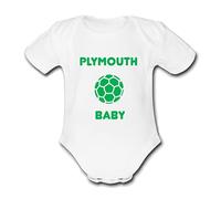 PLYMOUTH Baby Football Personalised Unique Baby Vest Baby Grow Babygrow Argyle Novelty Boys Girls Footy Funny