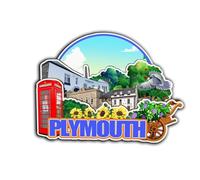 Plymouth England UK Magnet Fridge Magnet Wooden 3D Landmarks Travel Collectible Souvenirs Decoration Handmade -4341