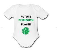PLYMOUTH Future Player Football Personalised Unique Baby Vest Baby Grow Babygrow Argyle Novelty Boys Girls Footy Funny