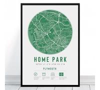 Plymouth Home Park Stadium Map | Framed & Print Only Available | Argyle Minimalist Gift FC Football Fan Poster Art Artwork Gift For Him Memorabilia | Father's Day Christmas Birthday