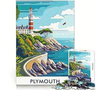 Plymouth Lighthouse Jigsaw Puzzles for Adults 1000 Pieces Clear Logic Toy Quiet Hobby Perfect Cut Stylish Gift (38x52cm)