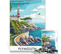 Plymouth Lighthouse Jigsaw Puzzles for Teenagers 1000 Piece Wise Think Toy Gentle Leisure Tight Cut Santa Wish List (38x26cm)