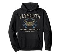 Plymouth Massachusetts Blue Crab Since 1620 Ivory Letters Pullover Hoodie