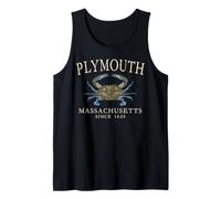 Plymouth Massachusetts Blue Crab Since 1620 Ivory Letters Tank Top