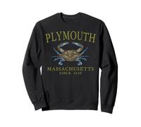 Plymouth Massachusetts Crab Since 1620 Olive Letters Sweatshirt