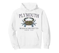 Plymouth Massachusetts Crab Since 1620 Plum Letters Pullover Hoodie
