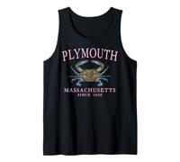 Plymouth Massachusetts Crab Town Since 1620 Pink Letters Tank Top