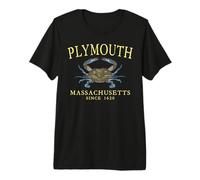 Plymouth Massachusetts Crab Town Since 1620 Yellow Letters Premium T-Shirt